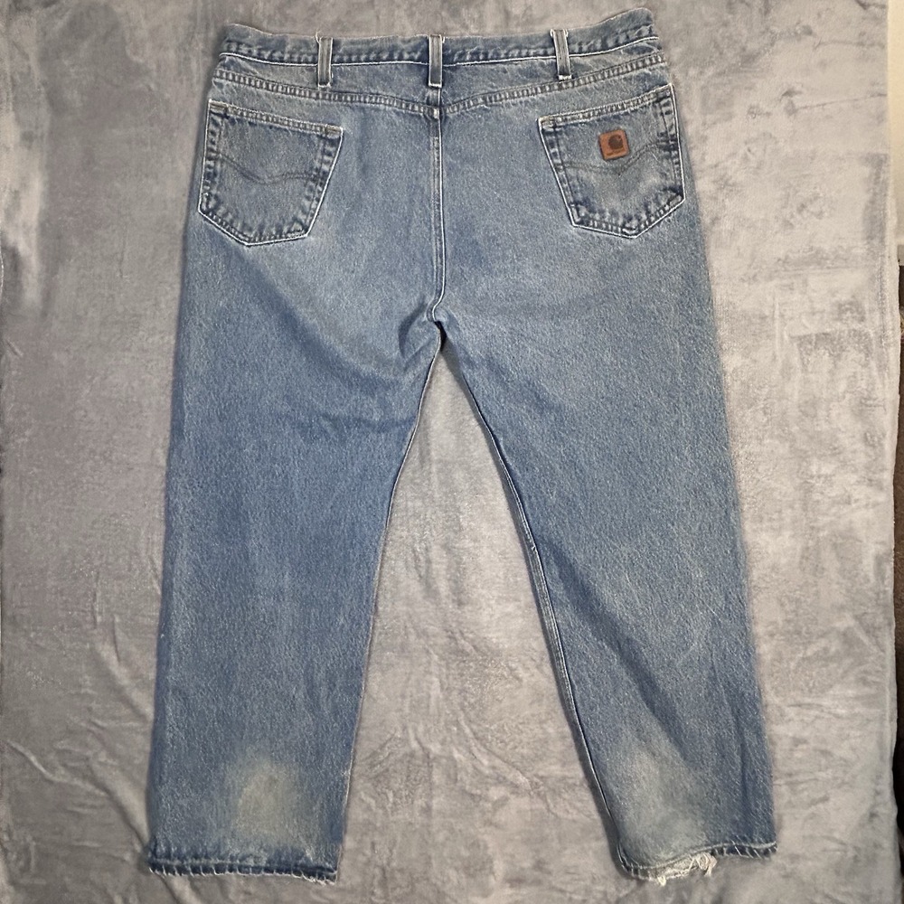 Carhartt Traditional Fit Blue denim Jeans workwear 5 pocket B480 DVB Mens 44x30‎ - Picture 5 of 11